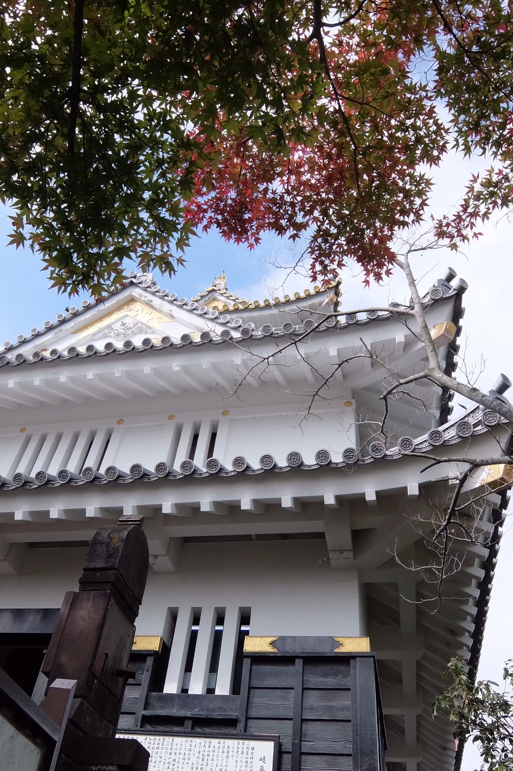金華山の登山道から望む長良川と市街地